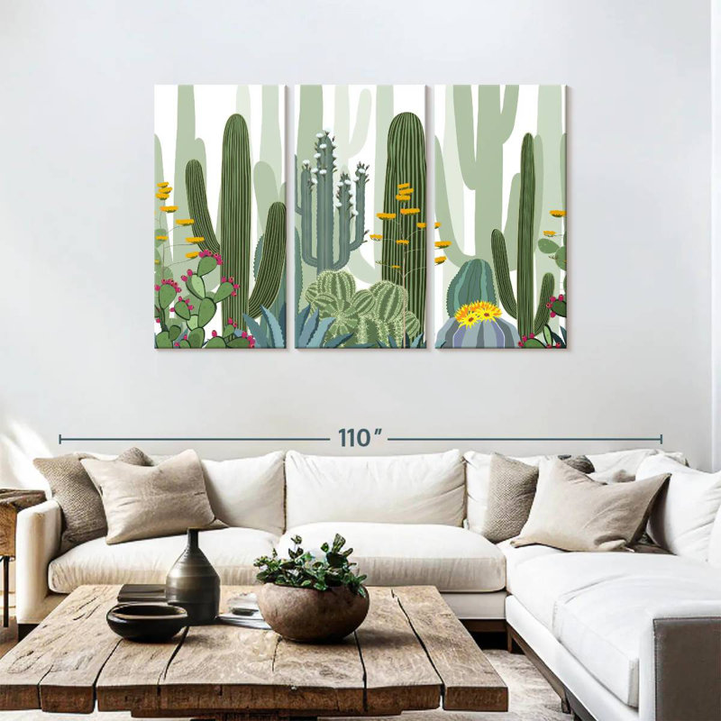 Harnek Desert Cactus Pattern, 48" H x 74" W
