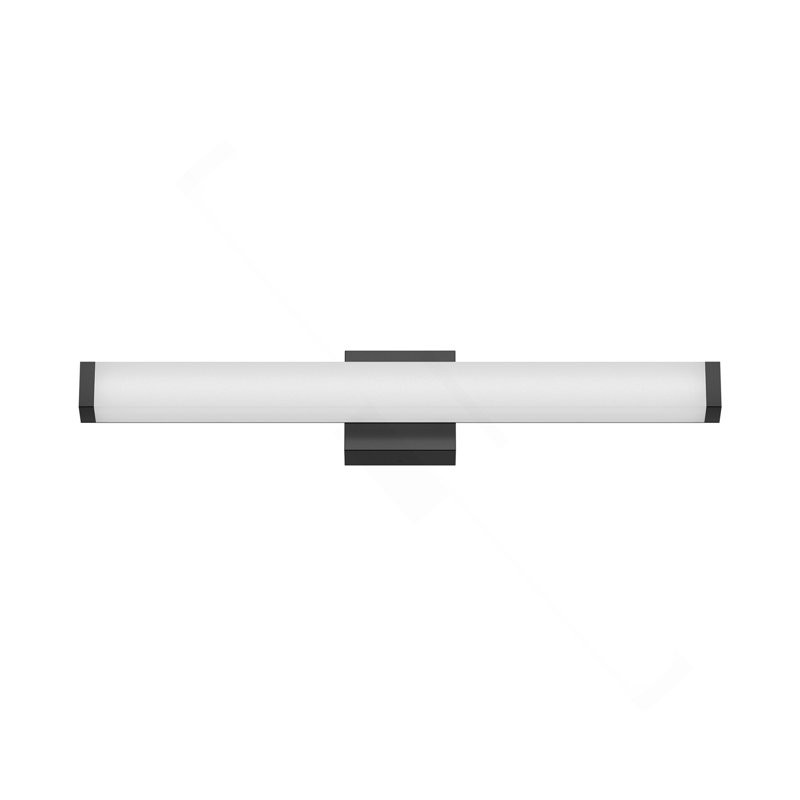 Lumière de meuble-lavabo noir - lumières de meuble-lavabo modernes de 25 po pour salle de bain - lumières de salle de bain 14W à DEL sur miroir blanc froid 6000k