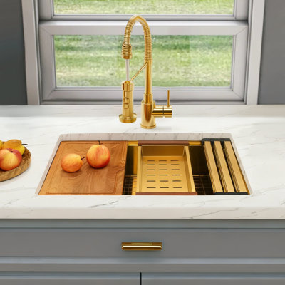 Évier de cuisine encastré en acier inoxydable de calibre 16 28 "L x 18" l 28 po