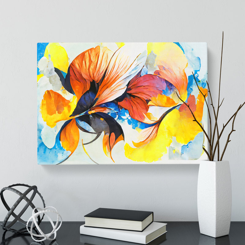 Modern Abstract Flowers Vol.1 - Wrapped Canvas, 50cm H x 76cm W x 3cm D