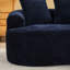 Canapé incurvé en chenille bleue, 3 coussins, aucun assemblage requis, siège en mousse à mémoire de forme, idéal pour les familles actives et les maisons.