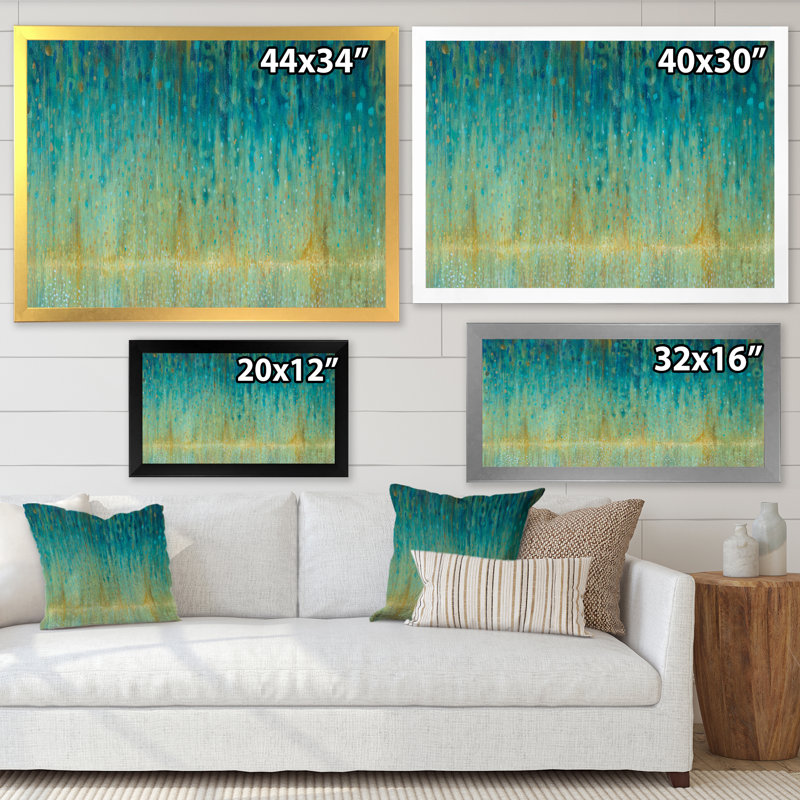 Cadre photo « rain abstract panel », reproduction sur toile, H 30 po x l 40 po x P 1,5 po, Cadre blanc