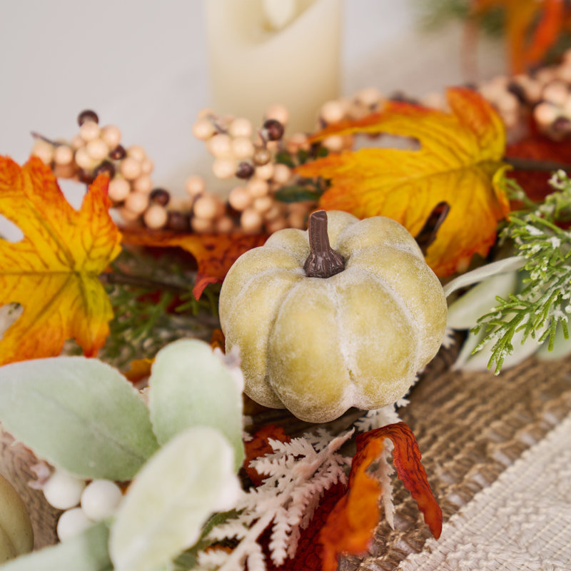 Guirlande d'automne 6 pi avec citrouille artificielle, feuilles d'érable et baies