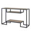 Table Arpin en chêne rustique et finition noire avec structure en métal et options de rangement