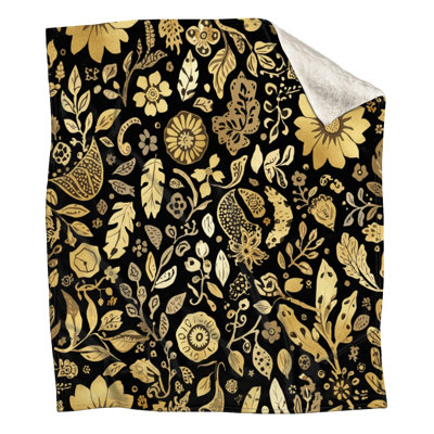 Couvertures noires à motif floral
