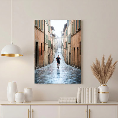 Art mural sur toile Gallery Wrap pour le salon, la chambre à coucher, le bureau ou le vestibule - décoration murale décorative avec chemin de fer urbain