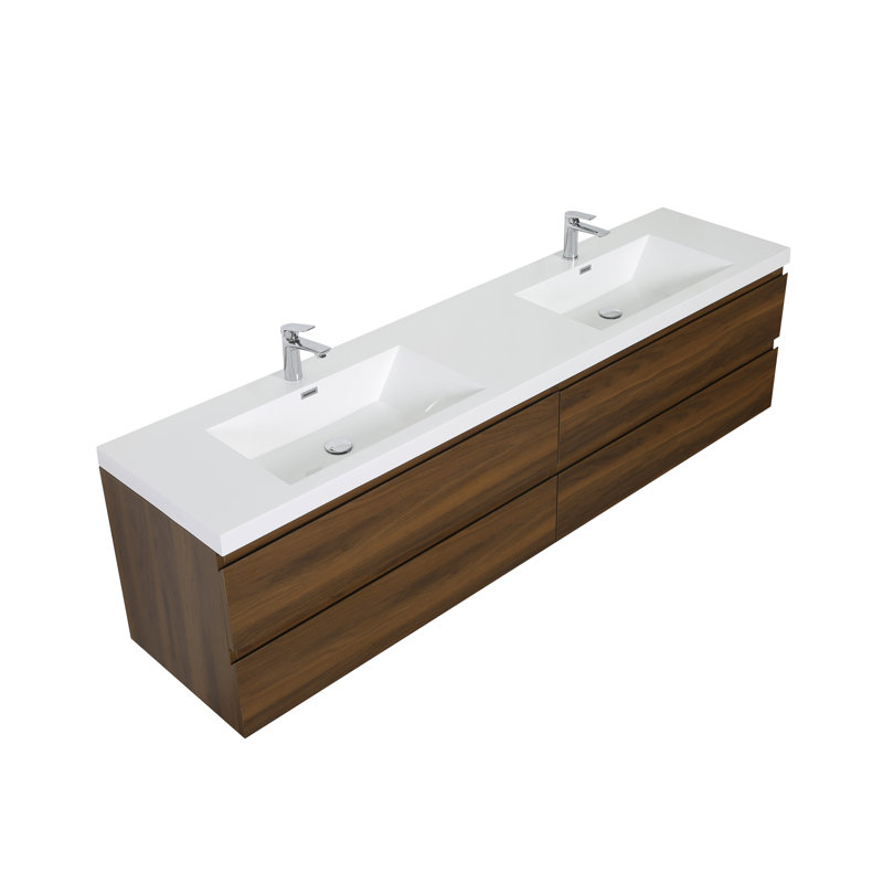 Ensemble de meuble-lavabo mural double 83,3 po