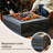 27.95" Square Magnesium Oxide Charcoal Wood Burning Outdoor Fire Pit Table With Lid