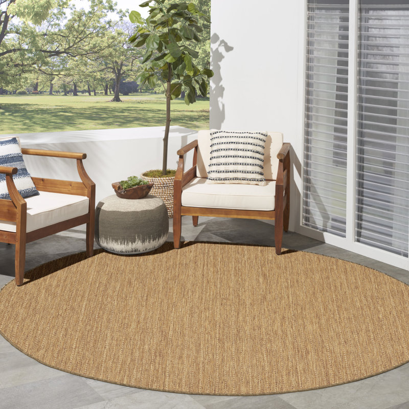 Tapis intérieur / extérieur Remmie, Naturel, Rond 8 pi