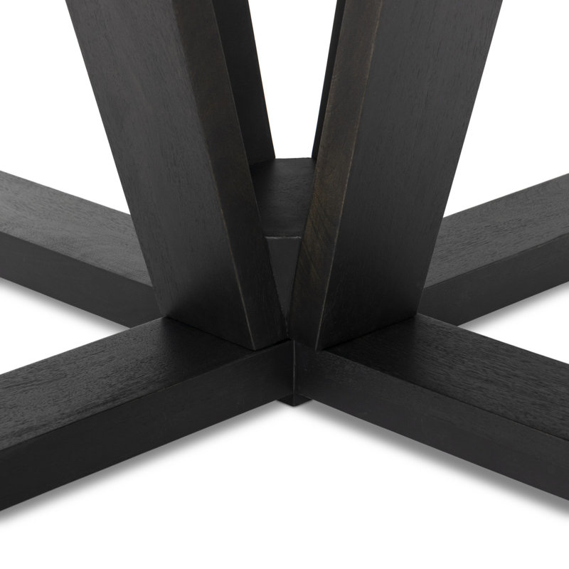 Cobain Round Solid Wood Dining Table, 30" H x 72" W x 72" L, Black