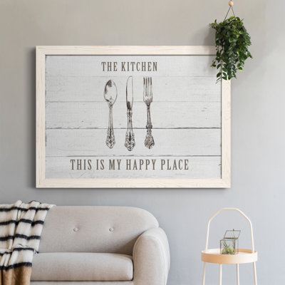 Kitchen Happy Place - Publicité sur cadre photo sur toile