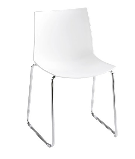Chaise d'invité luge Kanvas, blanc