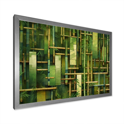 «Whispering Bamboo», motifs géométriques sur toile