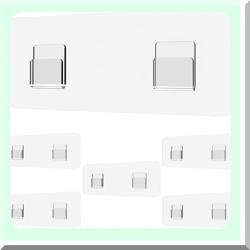 ShowerGuard Adhesive Strips - 6 Pack Flat Hooks for Caddy & Shelf Replacement