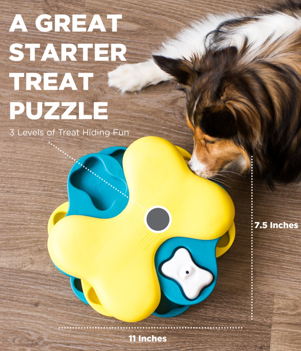 Dog Pet Paw Puzzle Feeder Bone Toy Boredom Breaker Interactive