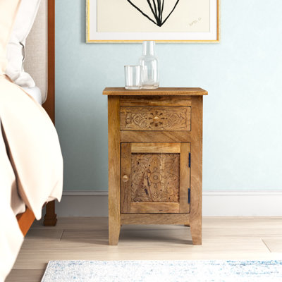 Courtlan Solid Wood End Table with Storage