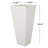 Outdoor Matte White Planter 13" X 28.5" - Tapered Cast Stone, For Backyard Elegance Improves Patio Style-1432927513