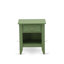 Ensemble de chambre à coucher 2 pièces - Lit double capitonné - Tête de lit tapissier en tissu de velours blanc lin et table de chevet au fini vert trèfle-491989081-491989084