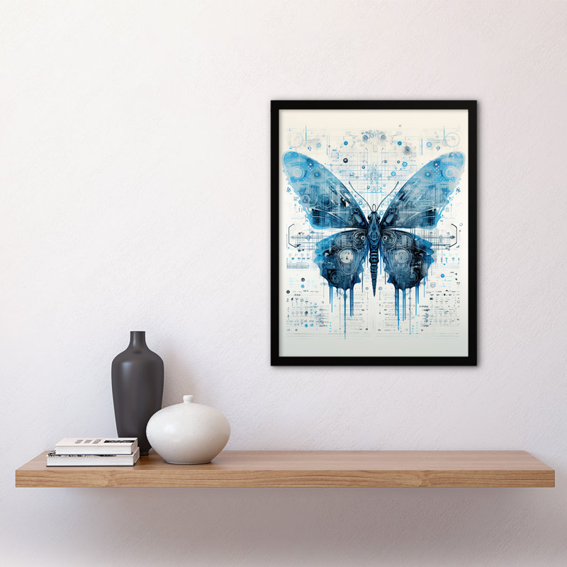 Butterfly Robot Hybrid Secret Military Schematic - Single Picture Frame Print