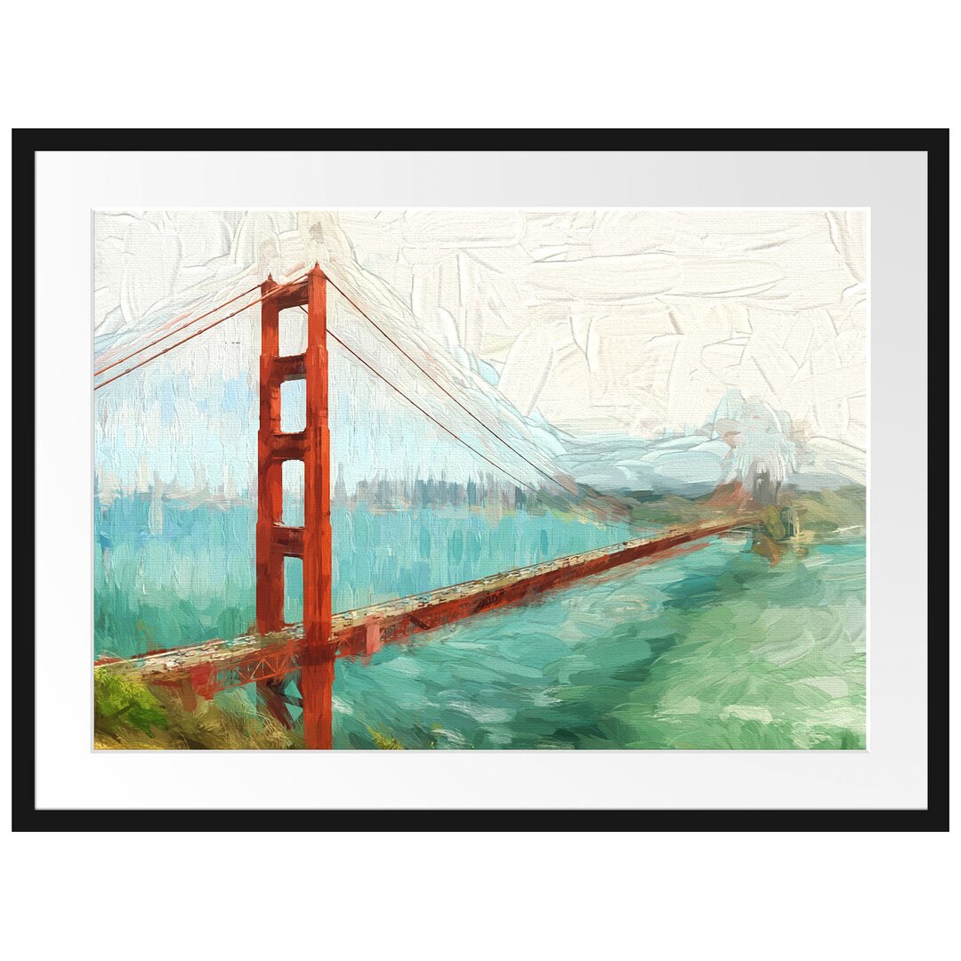 Gerahmtes Papierbild Golden Gate Bridge