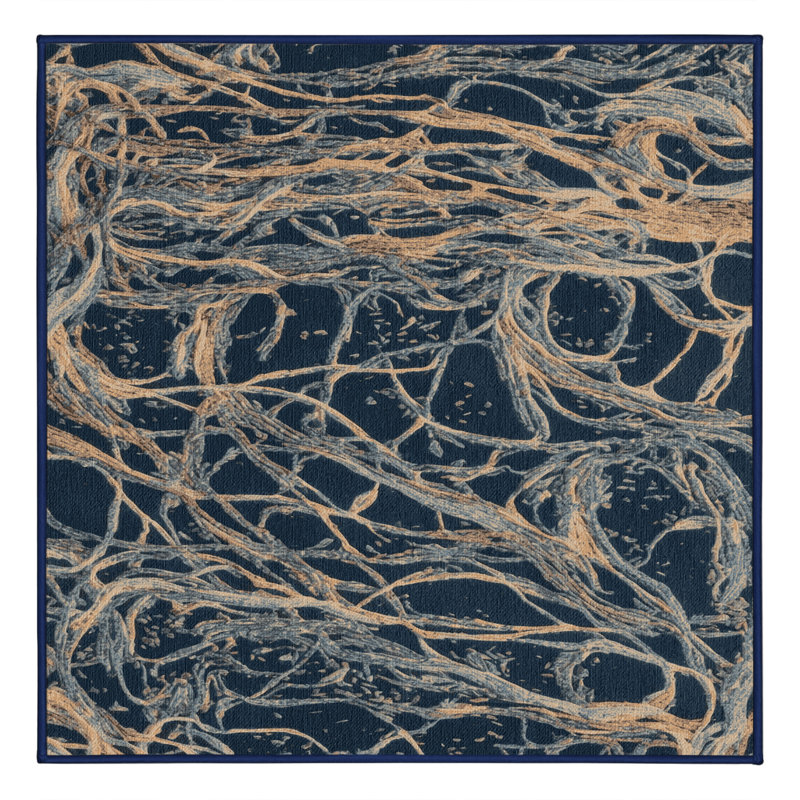 Tapis gris lavable à la machine, Carré 5 pi