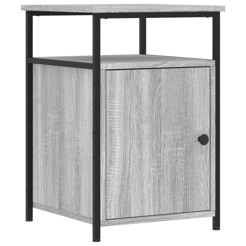Macbean 40cm W Iron Bedside Table, Grey Sonoma, Individual