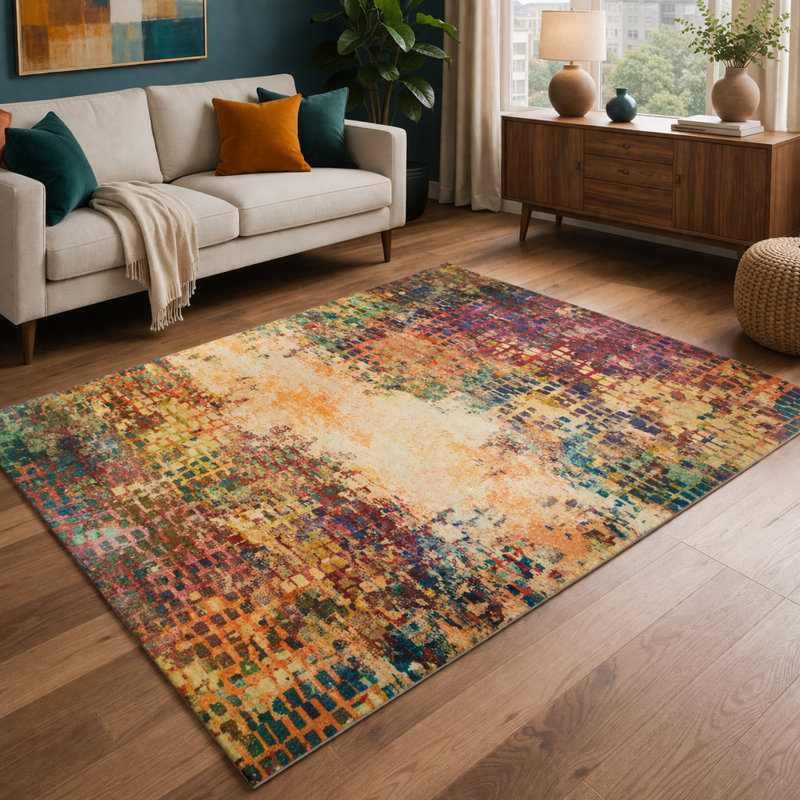 Oriental Machine Tufted Shag Area Rug, Rectangle 120 x 170 cm