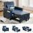 Faux Leather Convertible Chair 3-In-1 Pull Out Sleeper Futon Chair Beds With Usb-1157578034