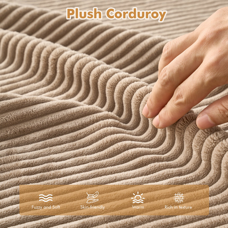 No Assembly Required of large-sized corduroy Ottoman modules,Matching modular sofa combination sofa, Corduroy Brown