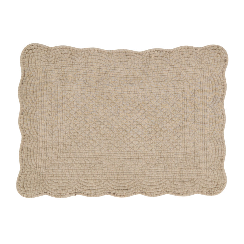 Taupe Quilted Cotton Rectangle Placemats Set of 4