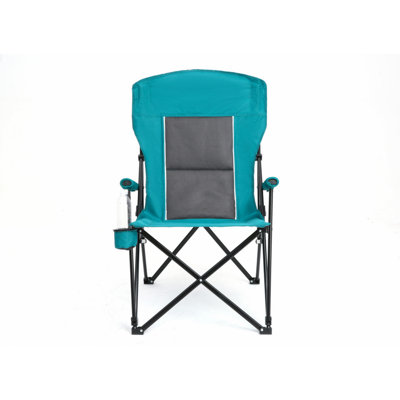 Chaise pliante robuste à haut dossier avec porte-gobelet rouge