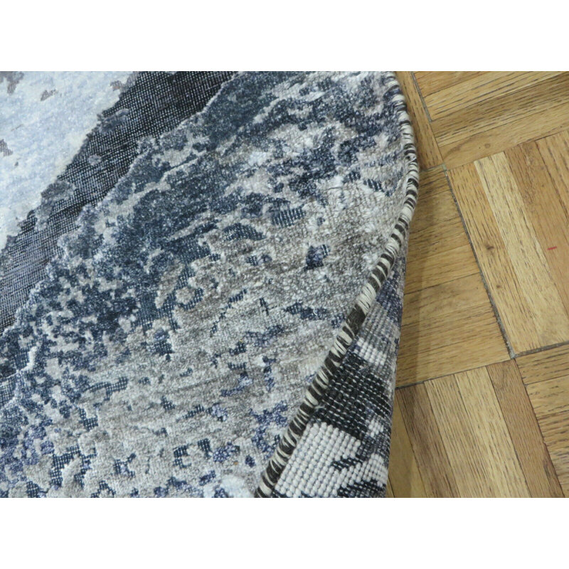 Tapis zone en laine gris/ivoire 8 pi 10 po x 11 pi 10 po one-of-kind à la main noué la Cortland