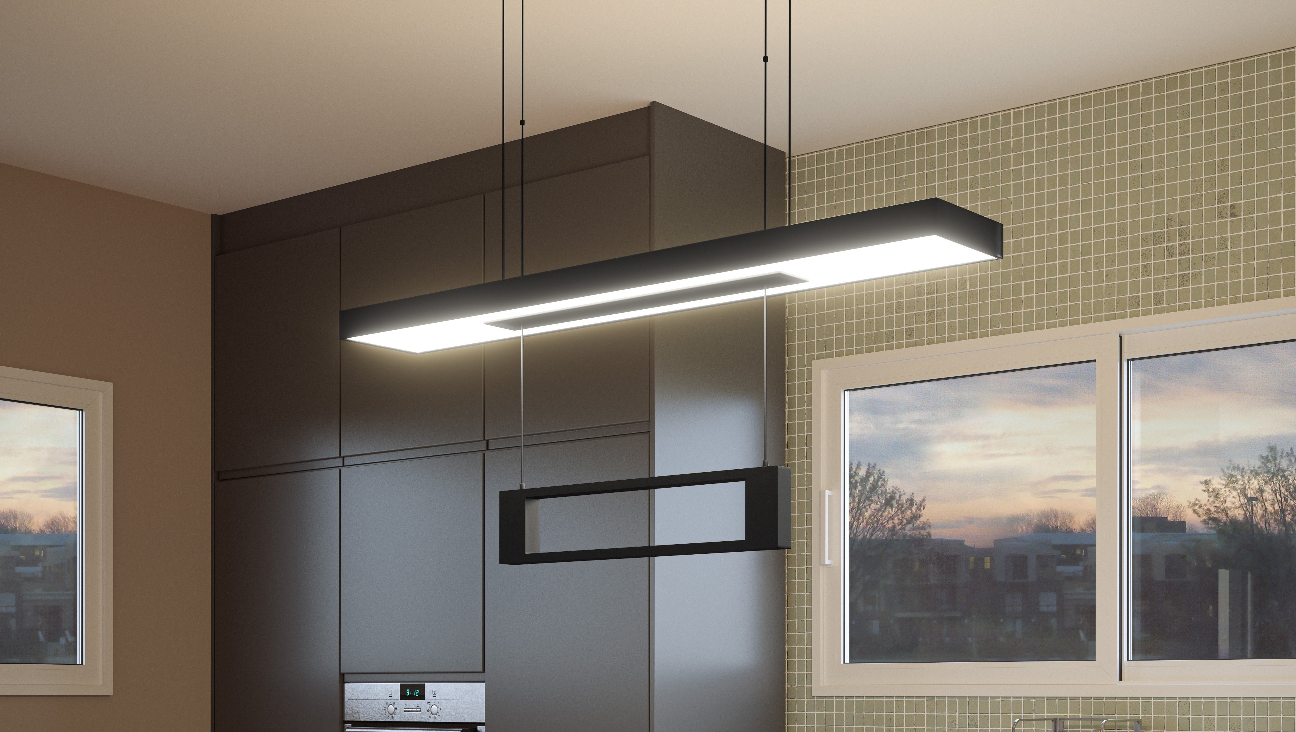 Orren Ellis Sylvanus Integrated LED Matte Black Island Light