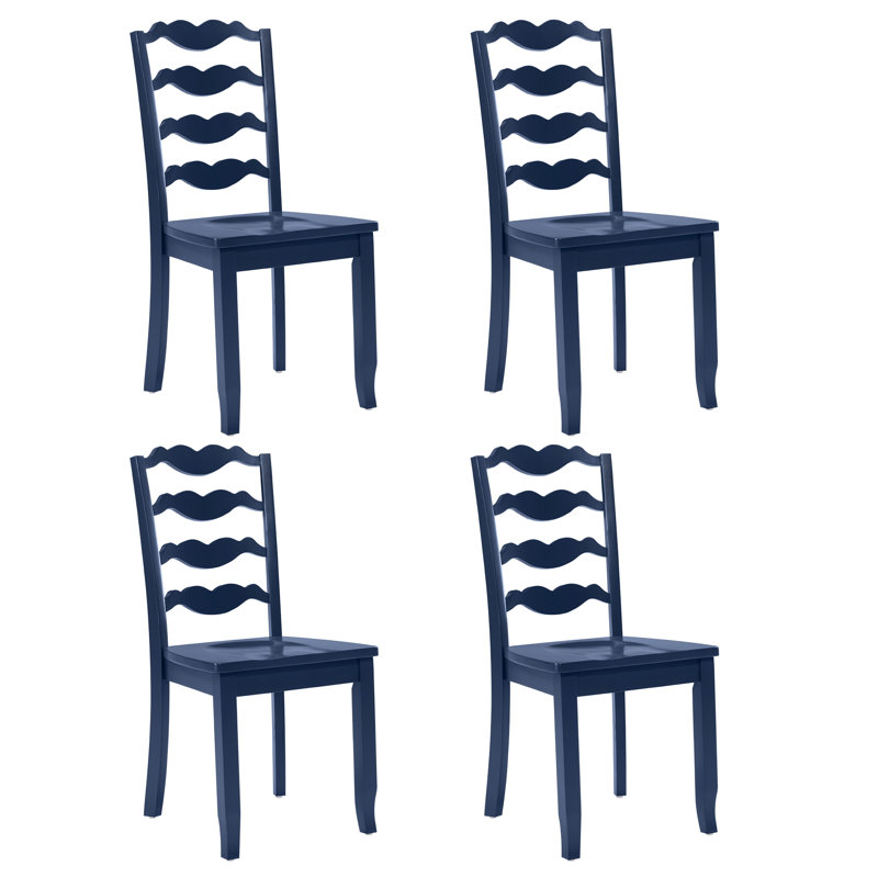 Chaise d'appoint de style campagnard en bois massif 36 po, 4, Bleu