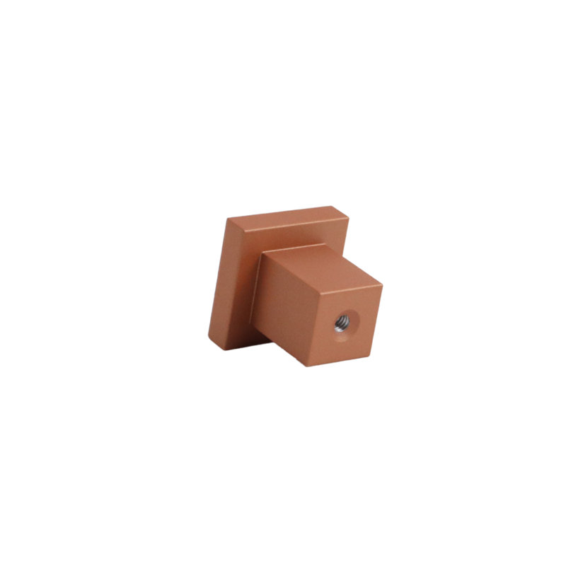 ROUS Hardware Art Deco Square Knob, Copper (Brown)