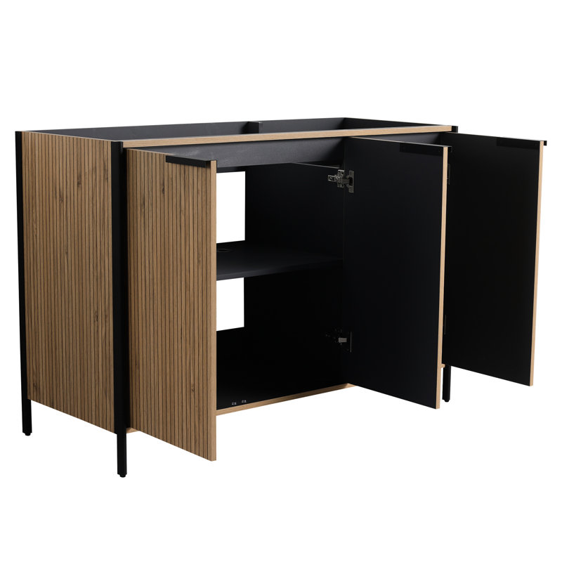 Meuble-lavabo moderne 48 po - Contreplaqué café, nombreuses options de rangement