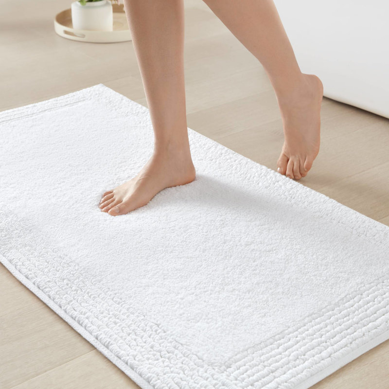 Tapis 100% coton 24 x 60 po réversible 3000 g / m² - doux sous les pieds, durable et doux au toucher, lavable à la machine, antidérapant