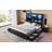 King Bed Frame With High Storage Headboard,  Bed Frame With  LED Light And Charging Station , 4 Storage Drawers , No Box Spring Needed/Noise Free/All-Metal Support, Black-10390980