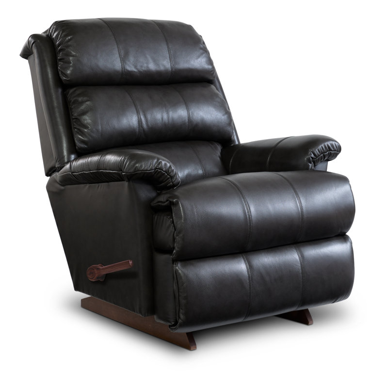 Fauteuil inclinable manuel berçant en cuir Astor, Cuir synthétique noir