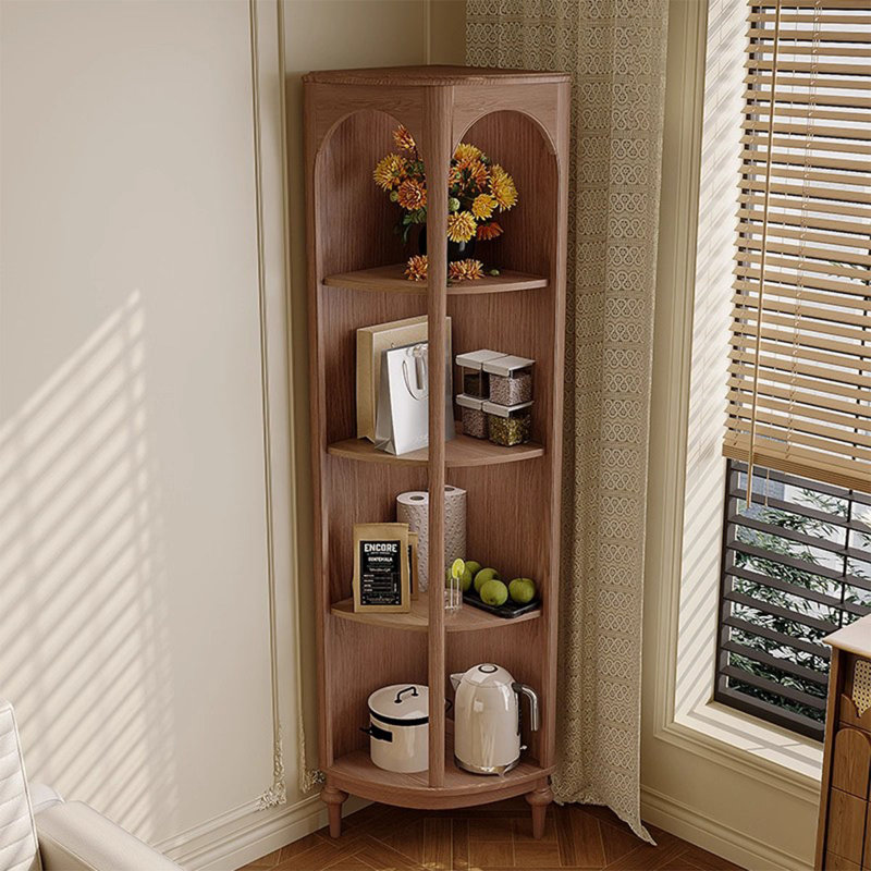 Armoire de coin en bois de noyer clair