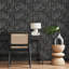 Marble Slat Panel Charcoal Luxury Wallpaper-129519563