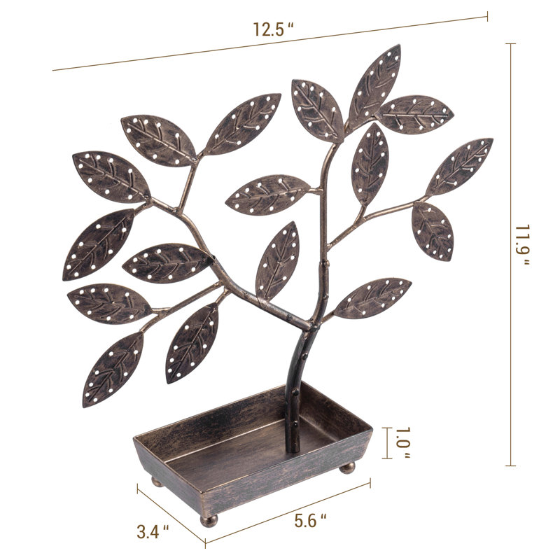 Porte-bijoux à conception d'arbre avec plateau