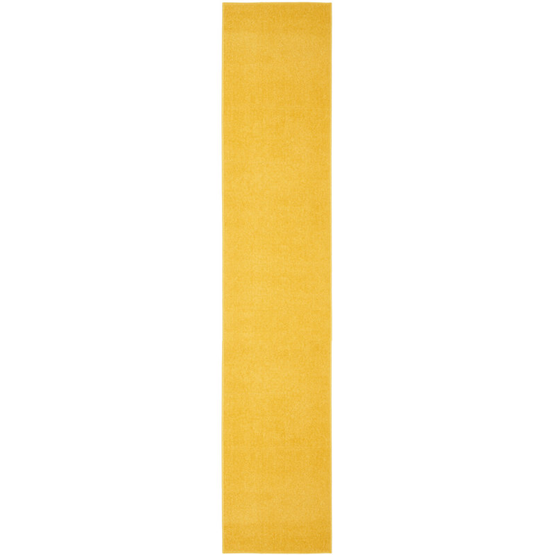 Mullican Sandy Solid Yellow Easy Care Indoor/Outdoor Area Rug, Runner 2'2" x 20'