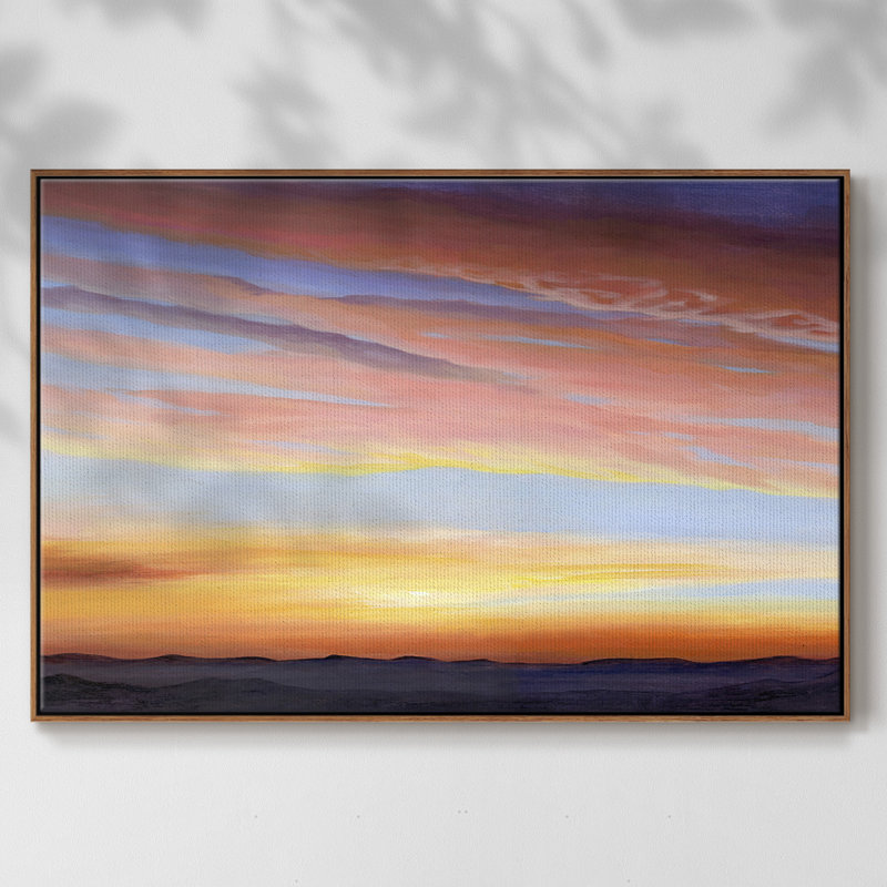 Impression encadrée Igniité crépuscule, Toile encadrée noyer flottant, H 25 po x l 37 po, Pas de tapis