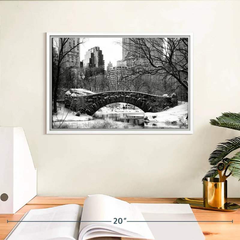 Central Park BW, Cadre flottant blanc, 13 po x 9 po