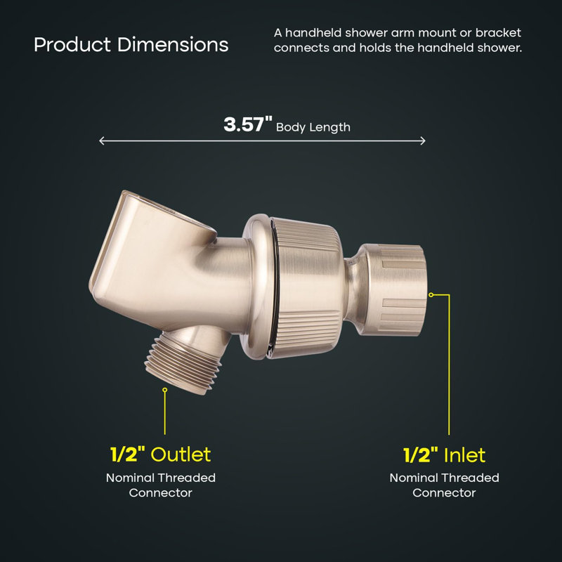 Support de pomme de douche pour pomme de douche à main, support de bras de douche en nickel pour connecter un bras de douche et un tuyau de douche