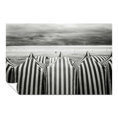 Black and White Beach Tents Summer 1 Piece Wall Art