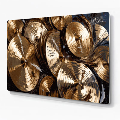 Art mural en métal avec cymbales musicales