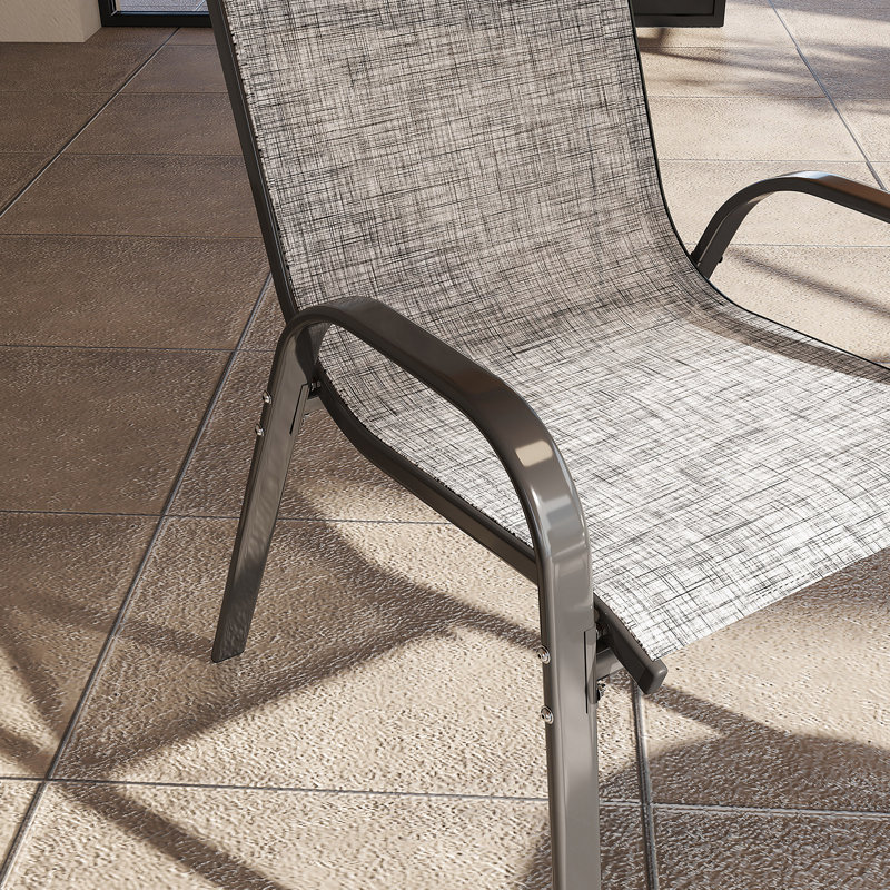 Ensemble de 4 chaises de salle à manger empilables, Gris