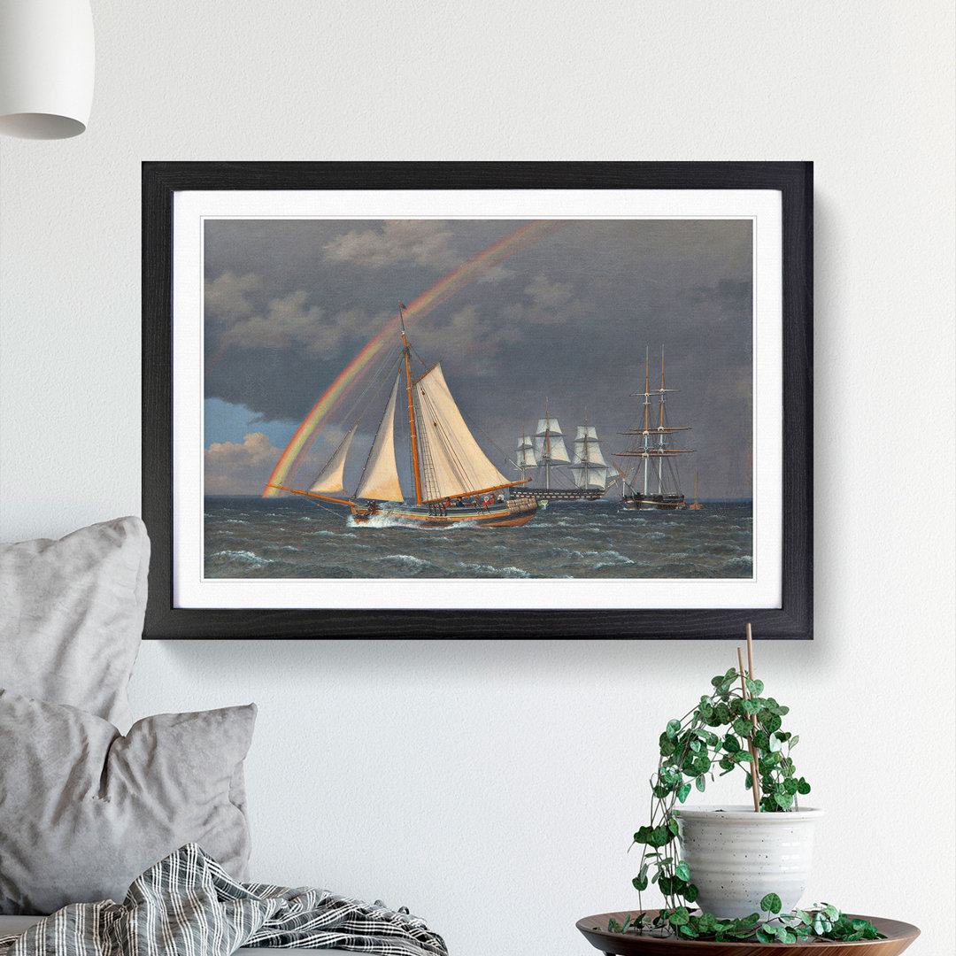 Rainbow at Sea by Christoffer Wilhelm Eckersberg - Framed Print